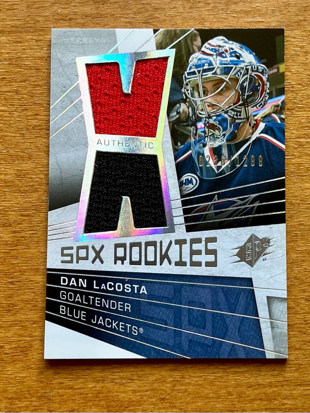 2008-09 SPX Rookies Dan LaCosta Patch /1299 Card